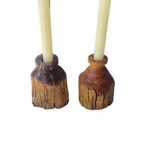 Wood Candlestick Holders